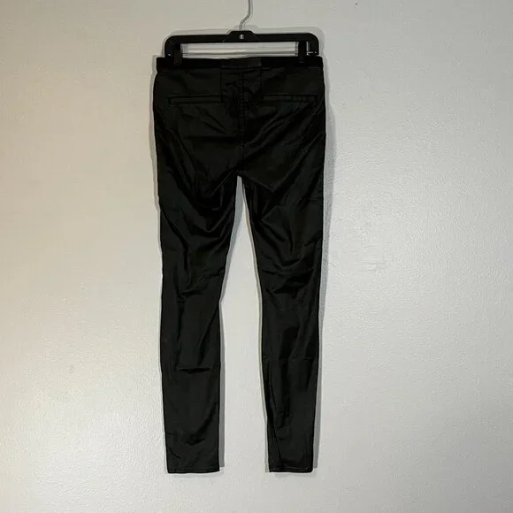 Helmut Lang Legging LBack Pull On Coated Black Skinny Pant Size 27 - Picture 5 of 10